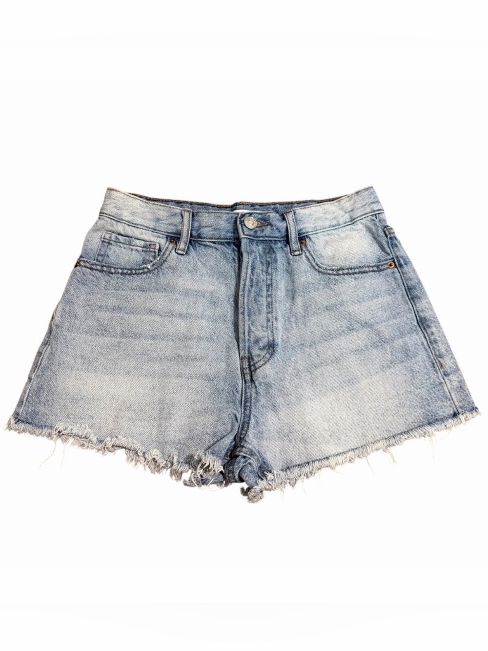 PacSun Vintage High-Rise Button-Fly Denim Shorts | Light Wash | Size‎ 26